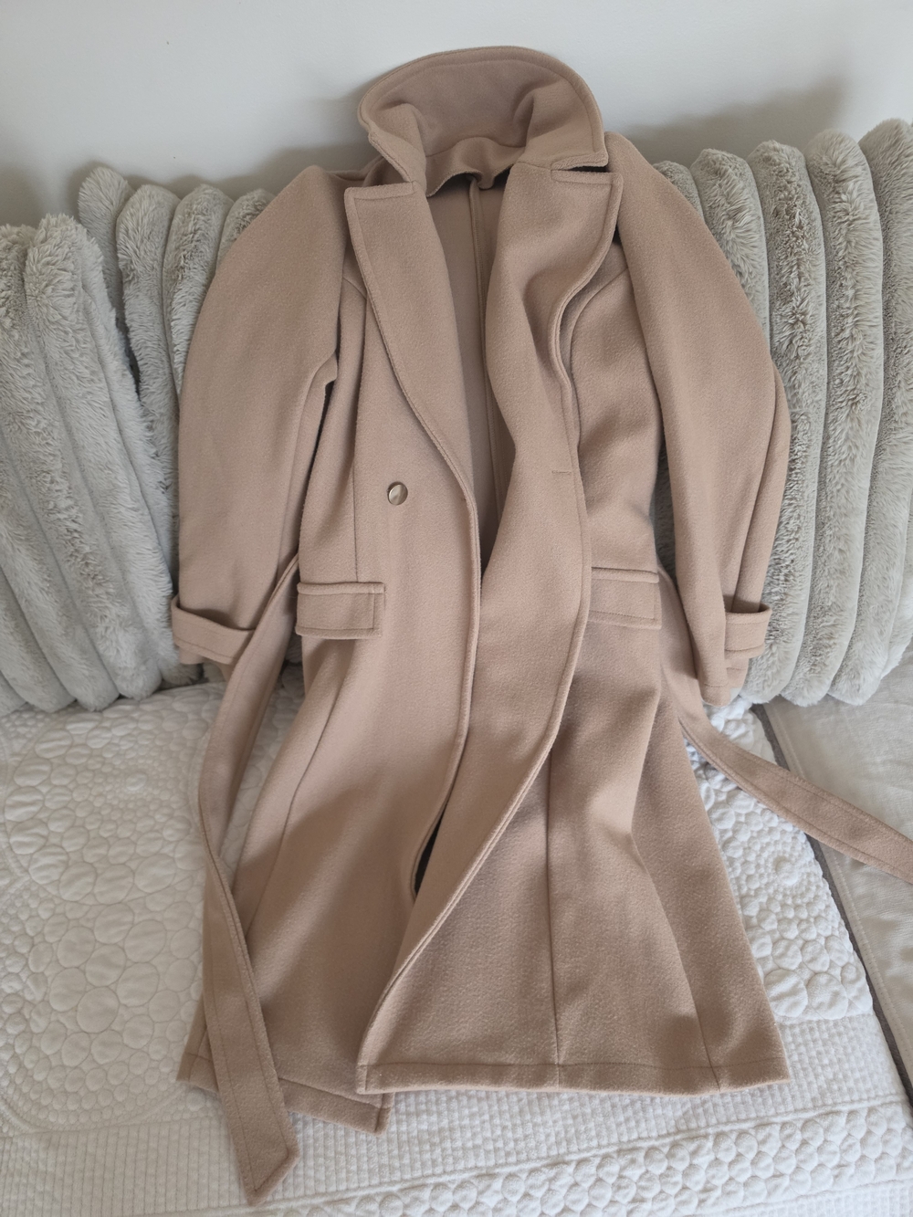 SHEIN Long Belted Trench Coat - Tan
